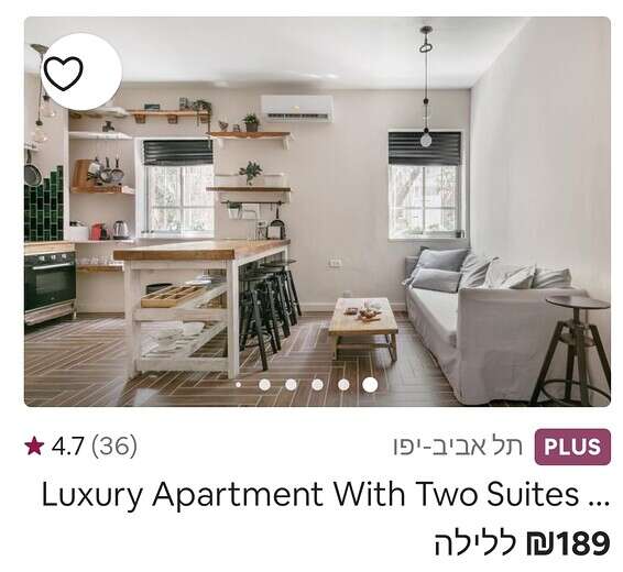 דירות מפנקות במחירים מצחיקים - לבעלי הדירות שבתמונות אין קשר לנאמר בכתבה // צילום: מתוך Airbnb